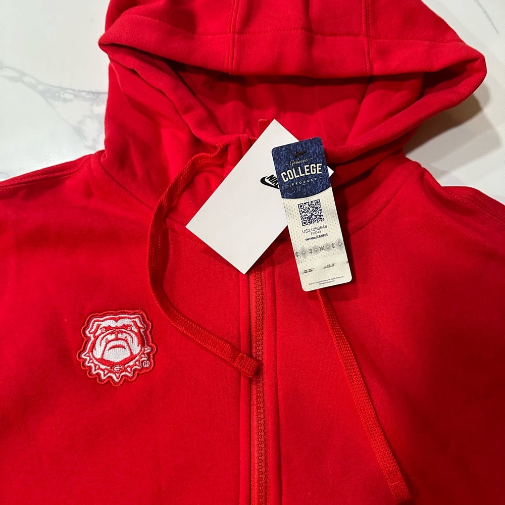 Georgia Bulldogs Nike Men’s 1/4 Zip Hooded Sweatshirt (Small) Retails For $70 - Picture 2 of 11